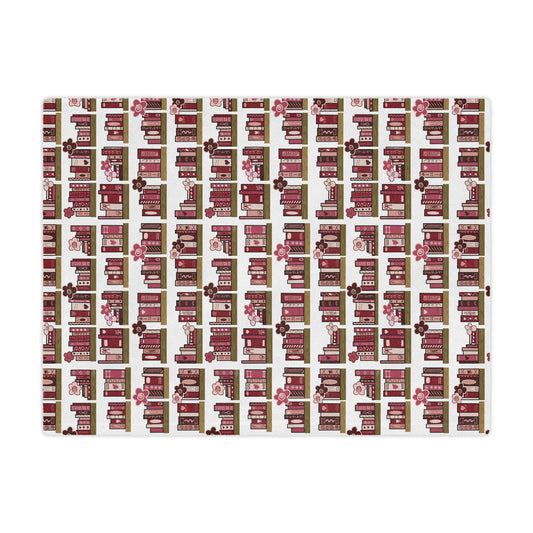 Bookshelf Pattern Minky Blanket – Cozy Reading Nook Throw