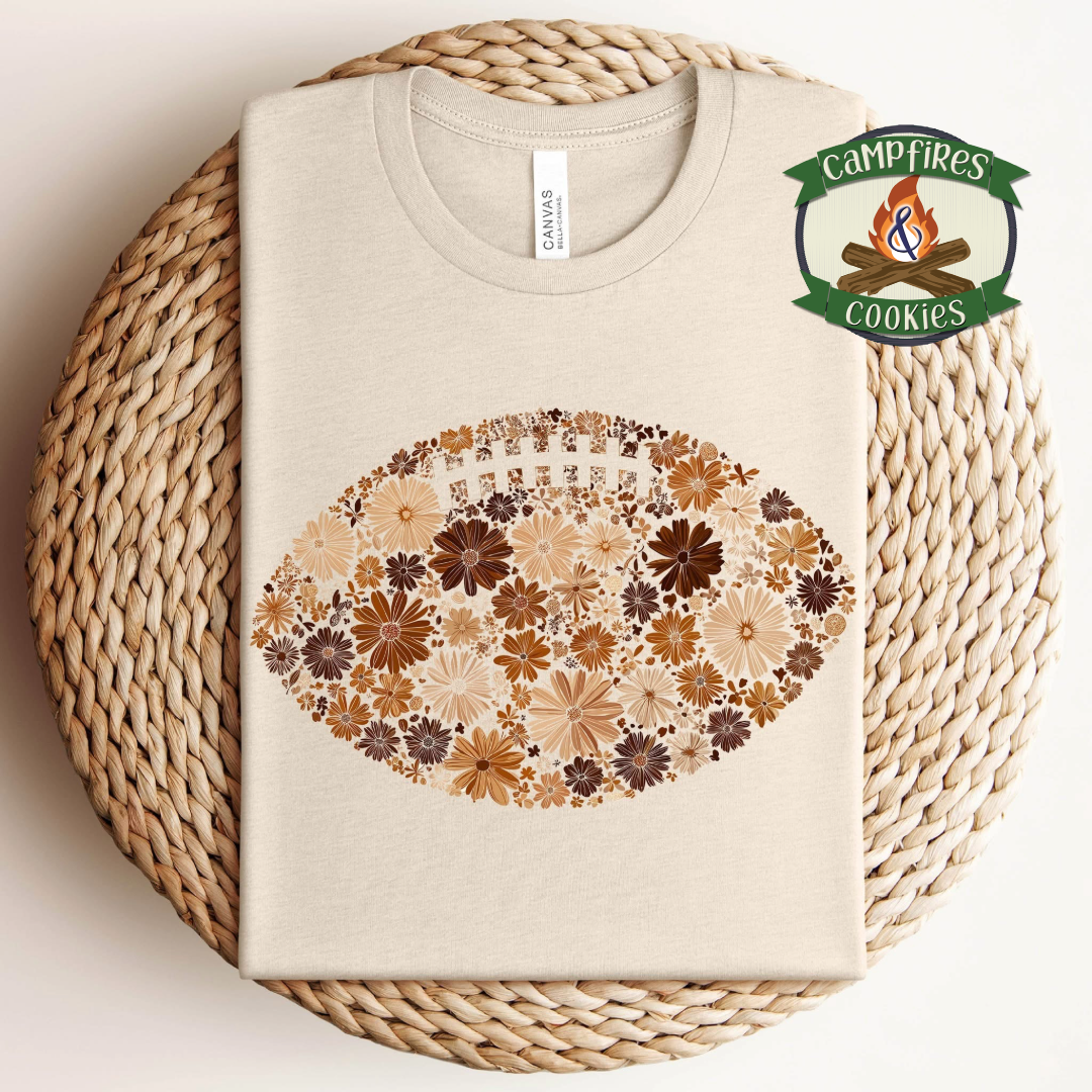 Brown Floral Football Graphic Tee/Sweatshirt/Hoodie