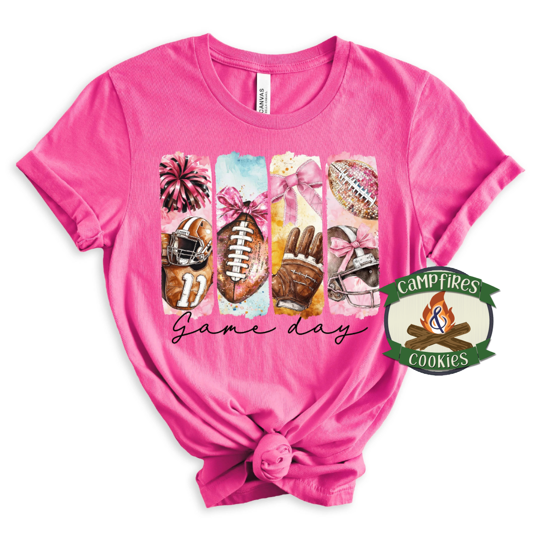 Feminine Watercolor Football Graphic Apparel