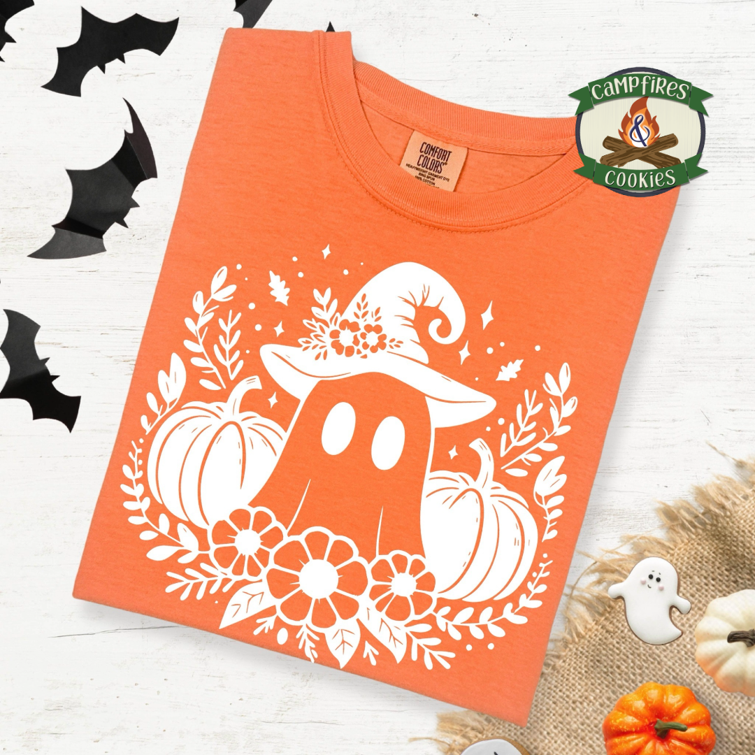 Floral Pumpkin Ghost Graphic Apparel – Fall’s Cutest Haunting!