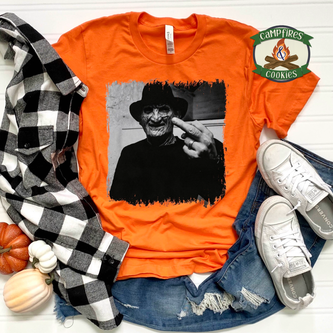 Freddy Krueger Middle Finger Graphic Apparel