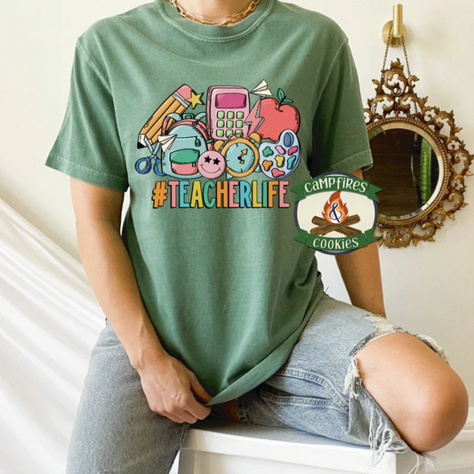 #TeacherLife Color Pop Graphic Apparel