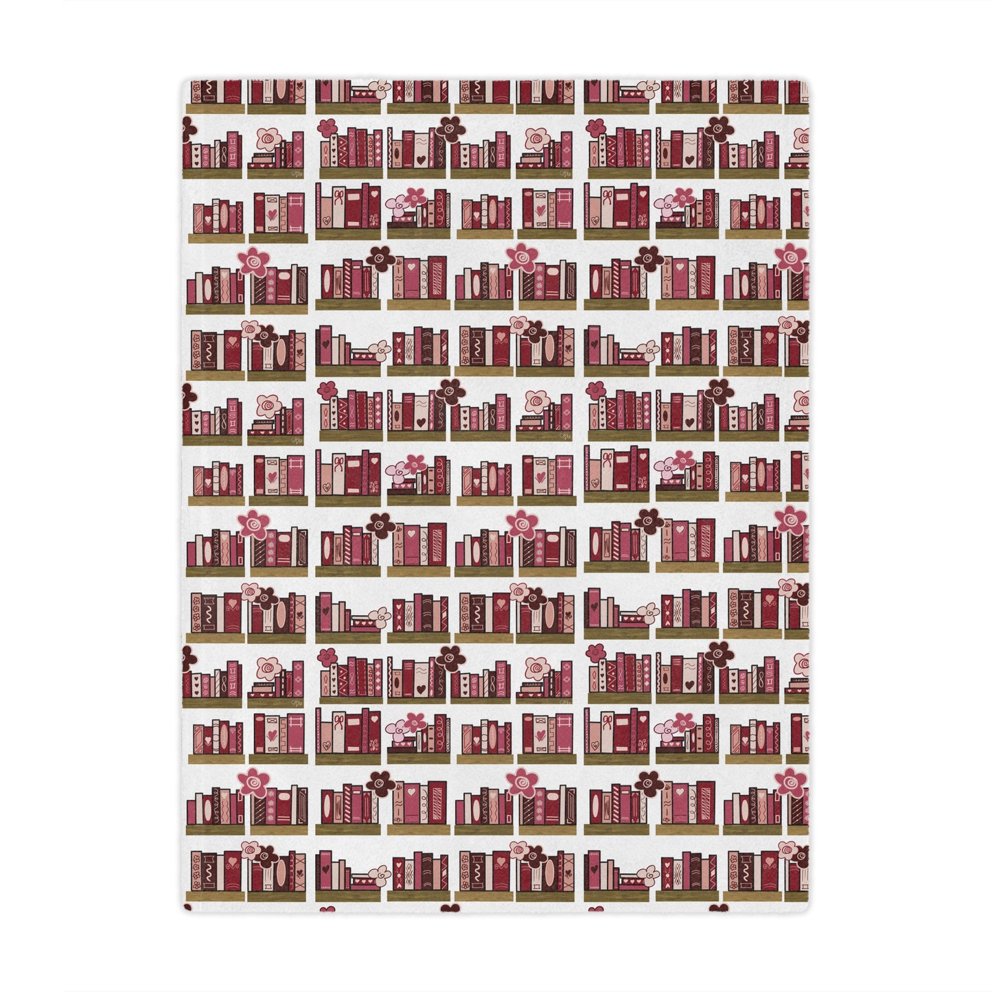 Bookshelf Pattern Minky Blanket – Cozy Reading Nook Throw
