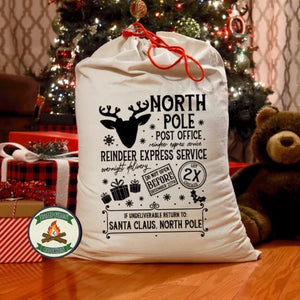 North Pole Post Office Santa Bag