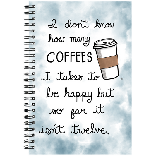 IDK how many coffees spiral lined Notebook