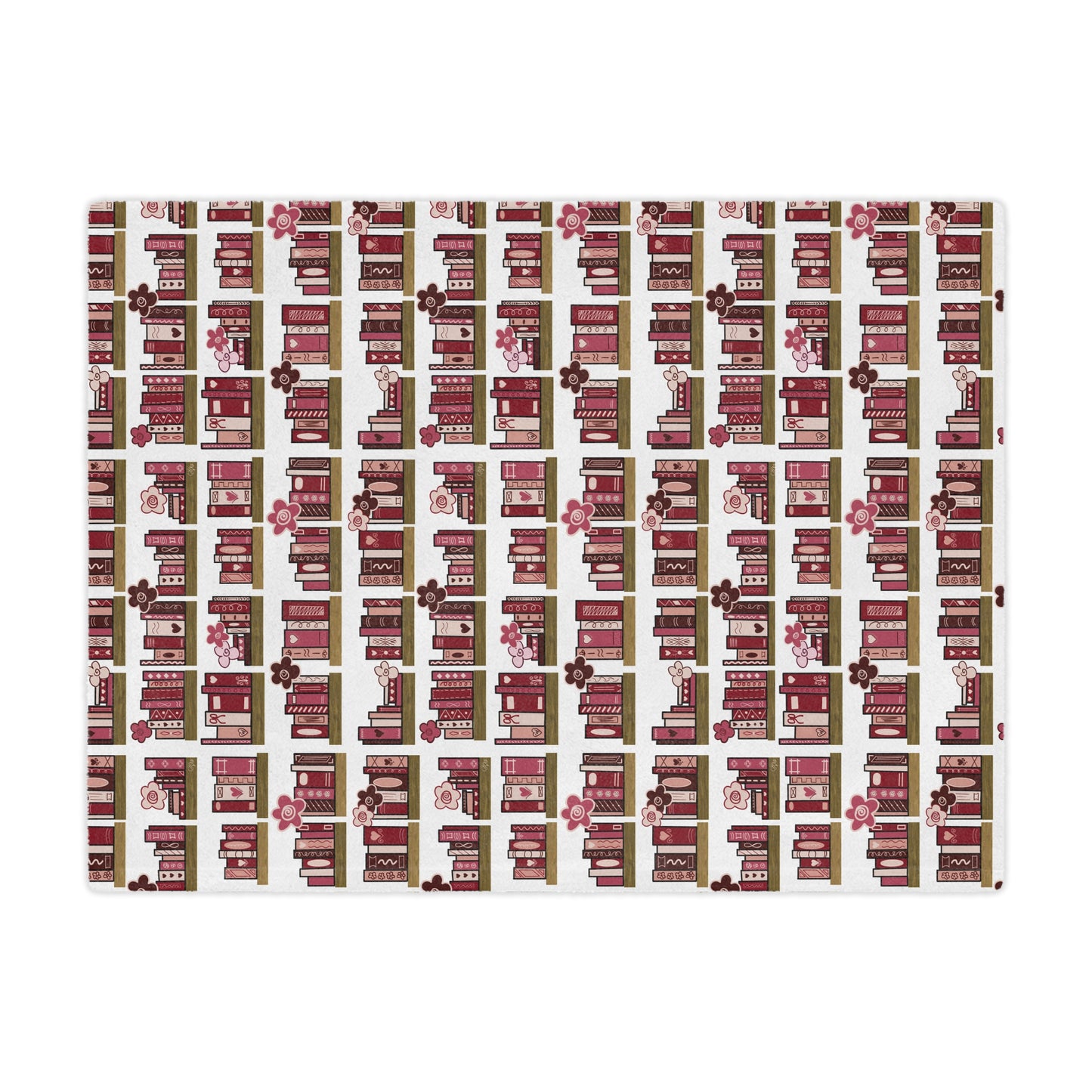Bookshelf Pattern Minky Blanket – Cozy Reading Nook Throw