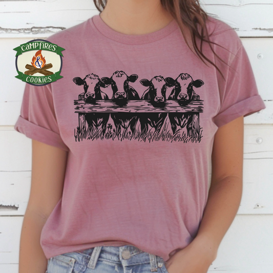 Cow Line Graphic Apparel – Country Charm Meets Casual Comfort