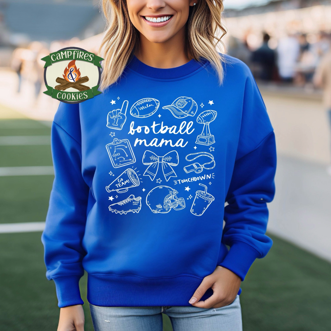 Football Mama Collage Drawing Graphic Apparel