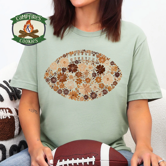 Brown Floral Football Graphic Tee/Sweatshirt/Hoodie