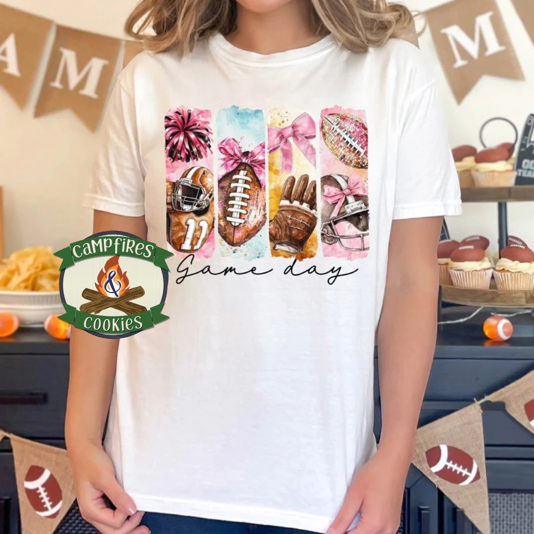 Feminine Watercolor Football Graphic Apparel