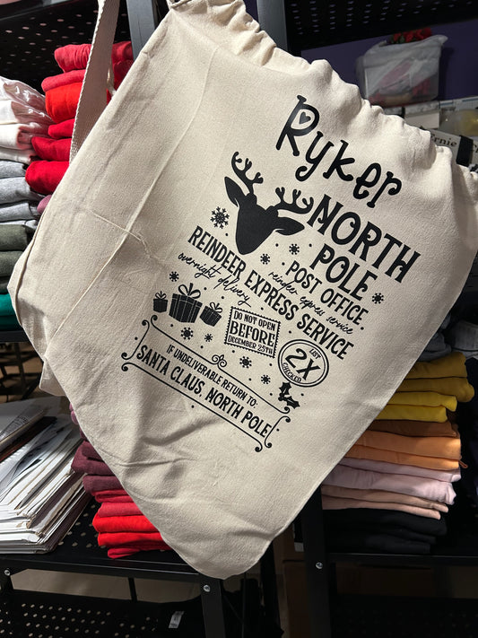 North Pole Post Office Santa Bag
