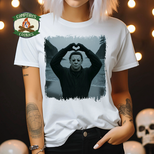 Michael Myers Heart Hands Graphic Tee