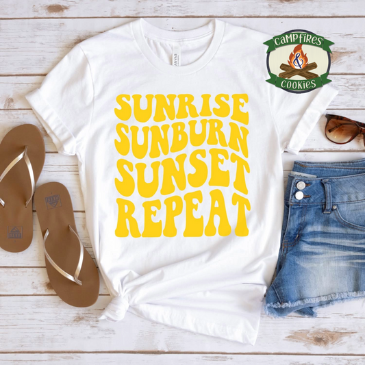 Sunrise Sunburn Sunset Repeat Graphic Tee
