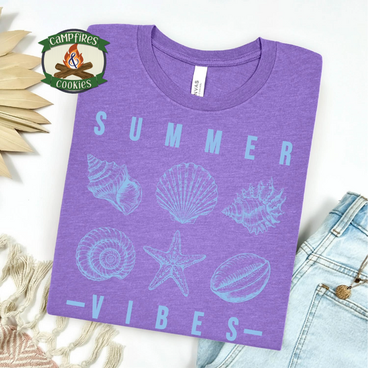 Summer Vibes Seashell Graphic Tee