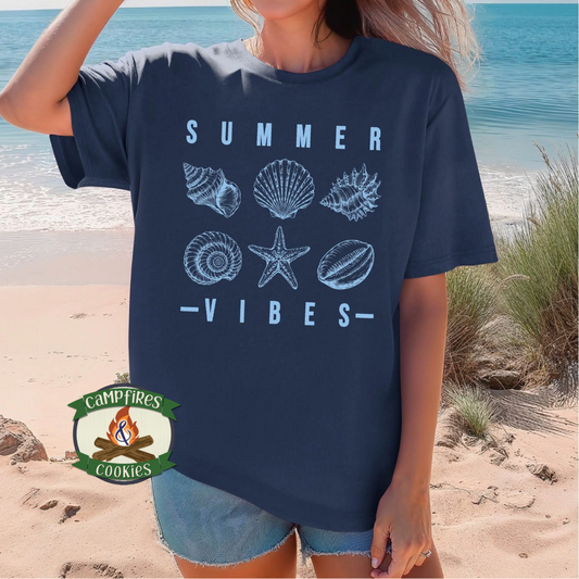 Summer Vibes Seashell Graphic Tee