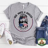 Red, White & Boozed Skeleton Graphic Tee